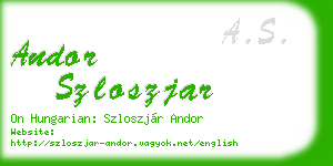andor szloszjar business card